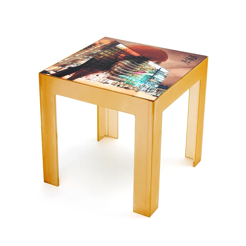 Mesa Anahí · naranja satinada — Acrílico