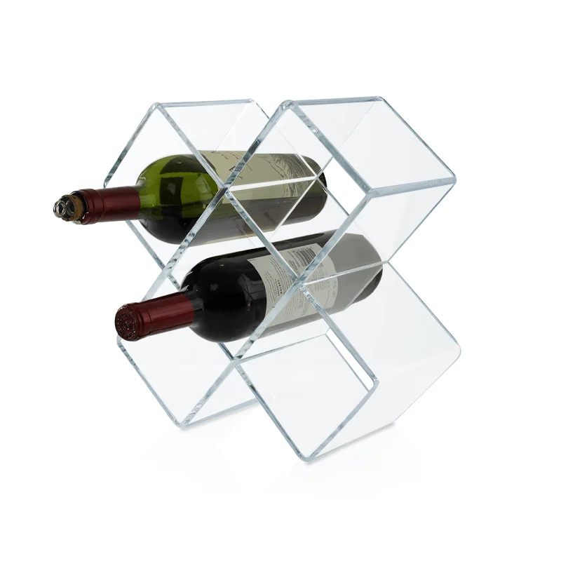 Porta vinos X · 5 botellas — Acrílico