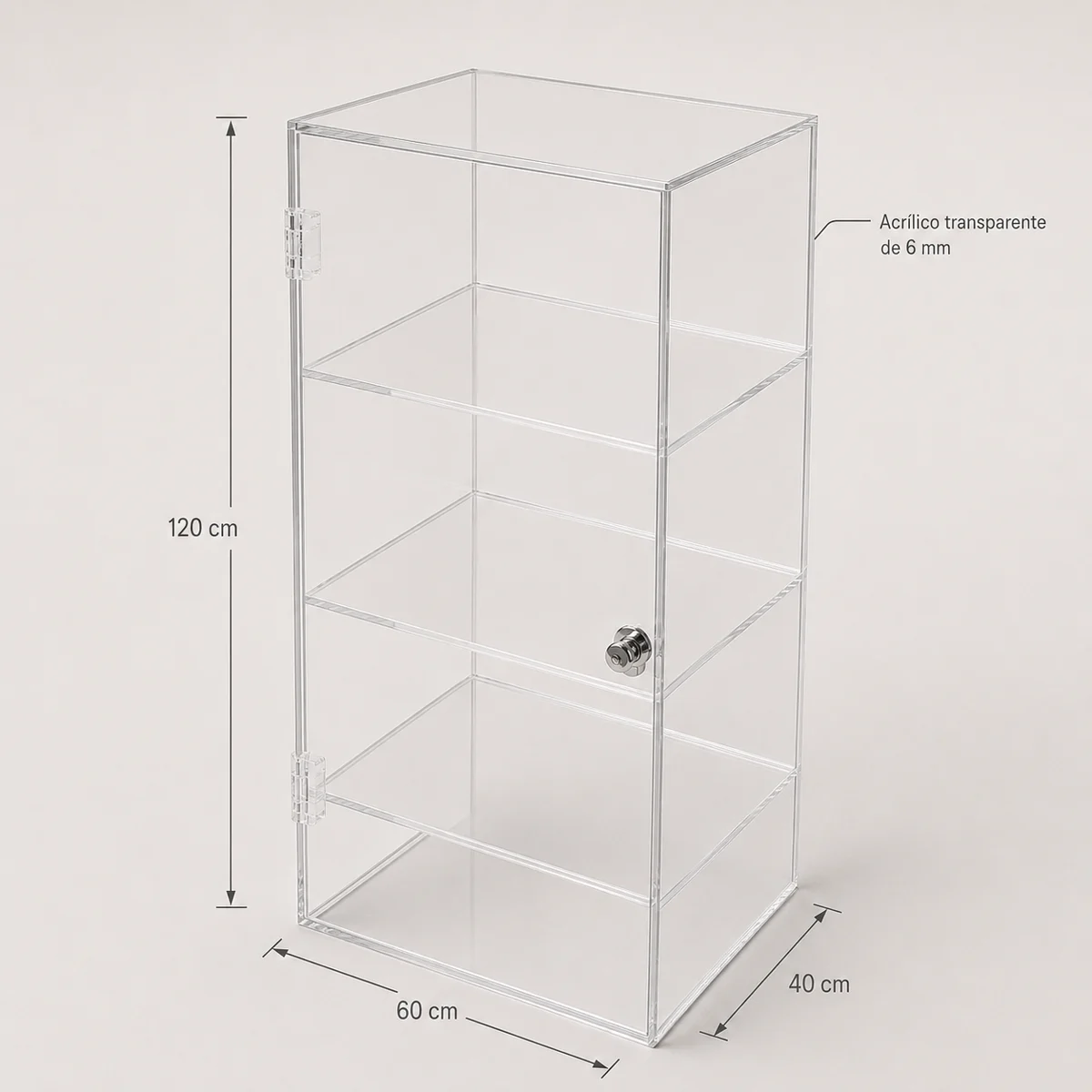 Exhibidor vitrina · 120 × 60 cm — Acrílico