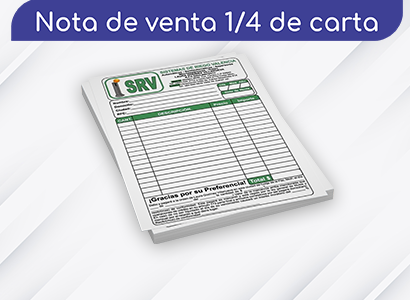 Ejemplo de notas de venta 1/4 de carta autocopiante