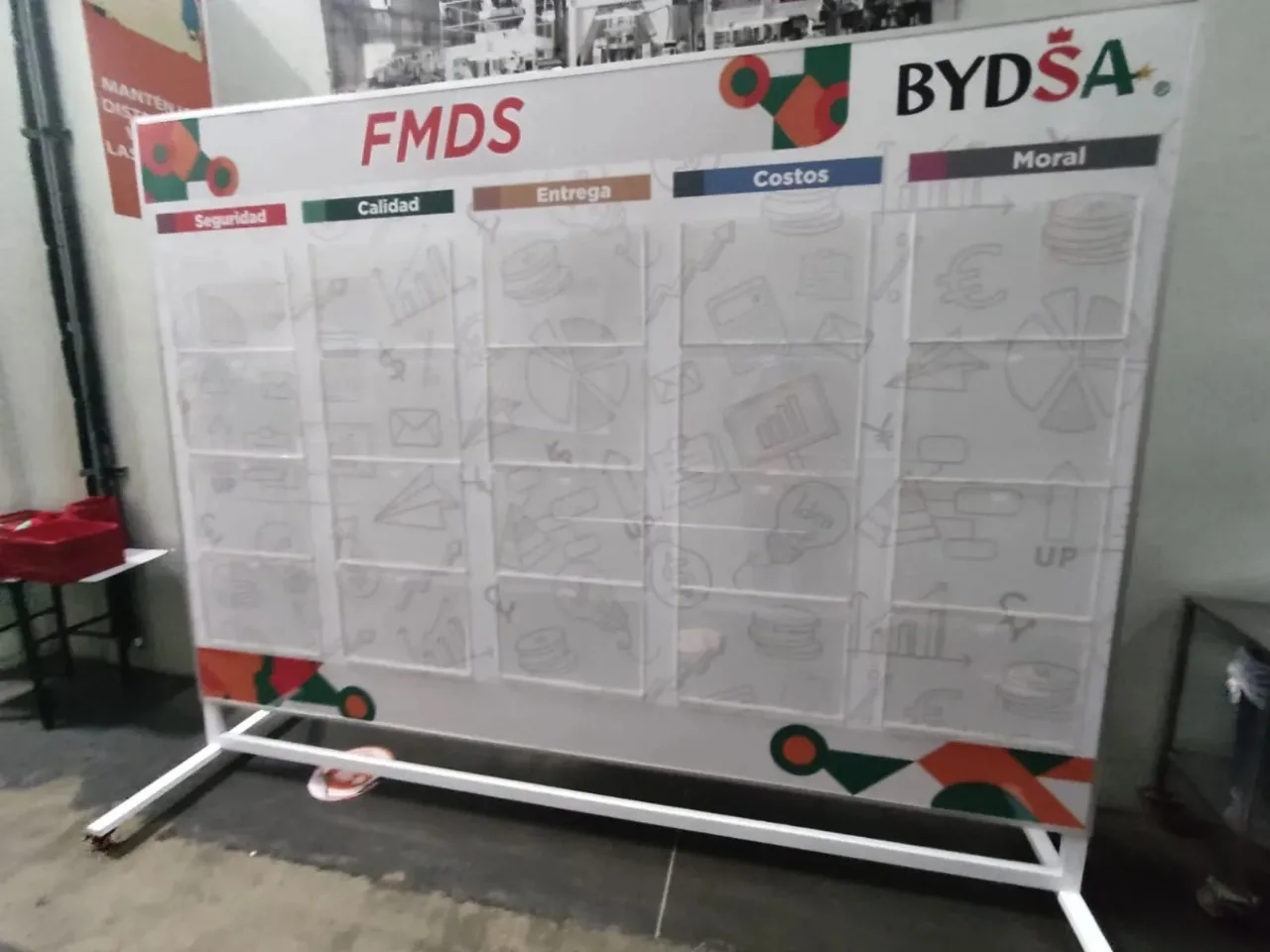 Muro Móvil SQDCP - 180 x 300 cm. Estructura Móvil - Con Porta Hojas Doble Carta