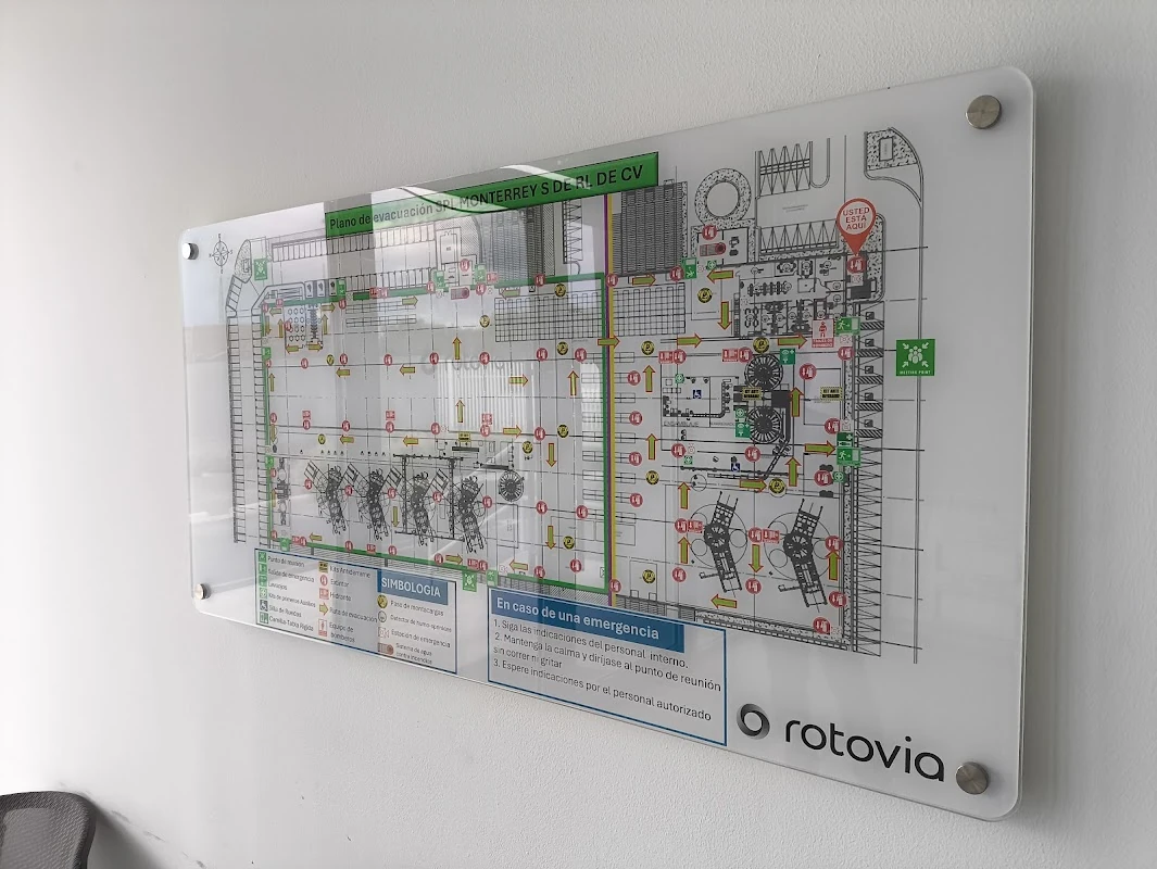 Layout de planta en placa de acrílico