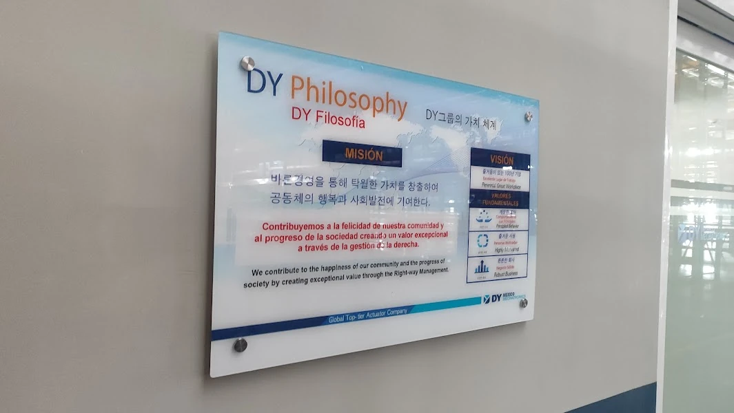 Placa acrílica de misión, visión y valores