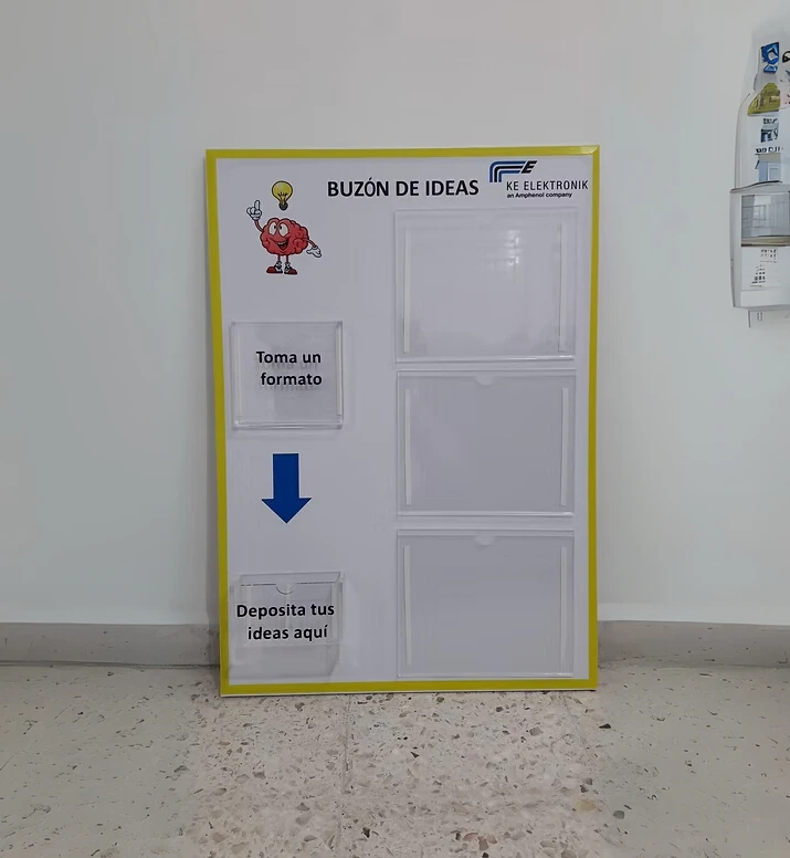 Buzón de ideas con tablero