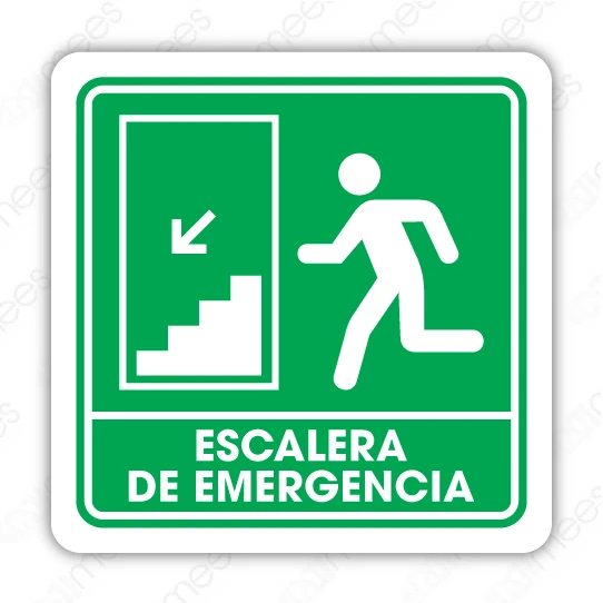 SPC 007 Señalamiento Escalera de Emergencia Izquierda Abajo