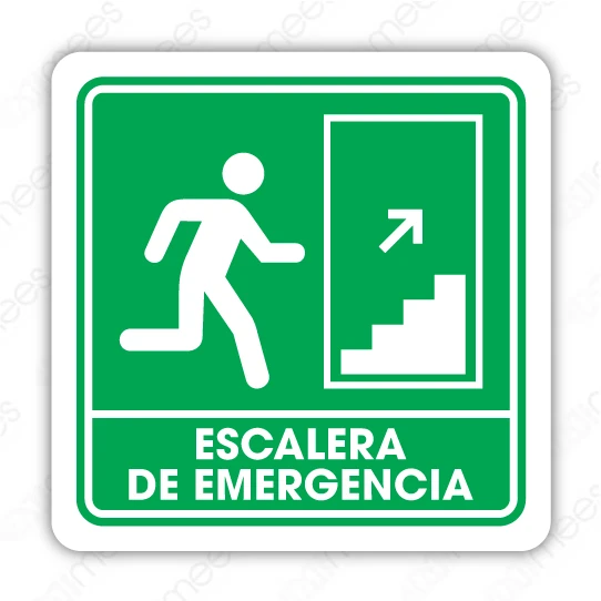 SPC 008 Señalamiento Escalera de Emergencia Derecha Arriba