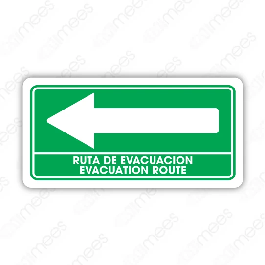 SPC 022 Señalamiento Ruta de Evacuación Izquierda Esp/Ing
