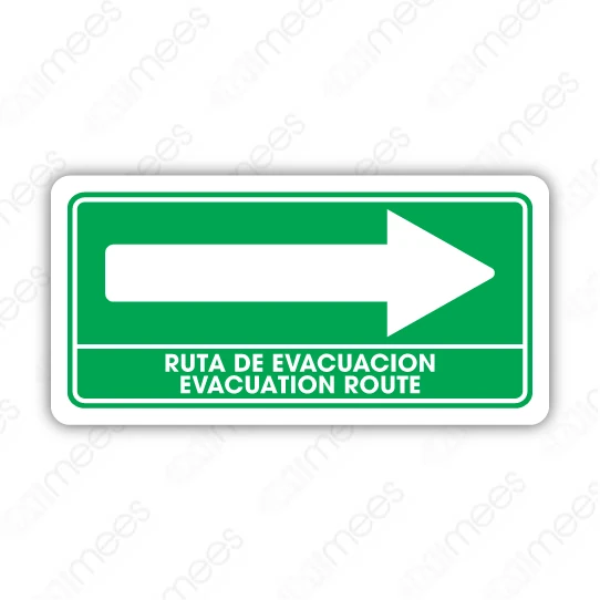 SPC 023 Señalamiento Ruta de Evacuación Derecha Esp/Ing